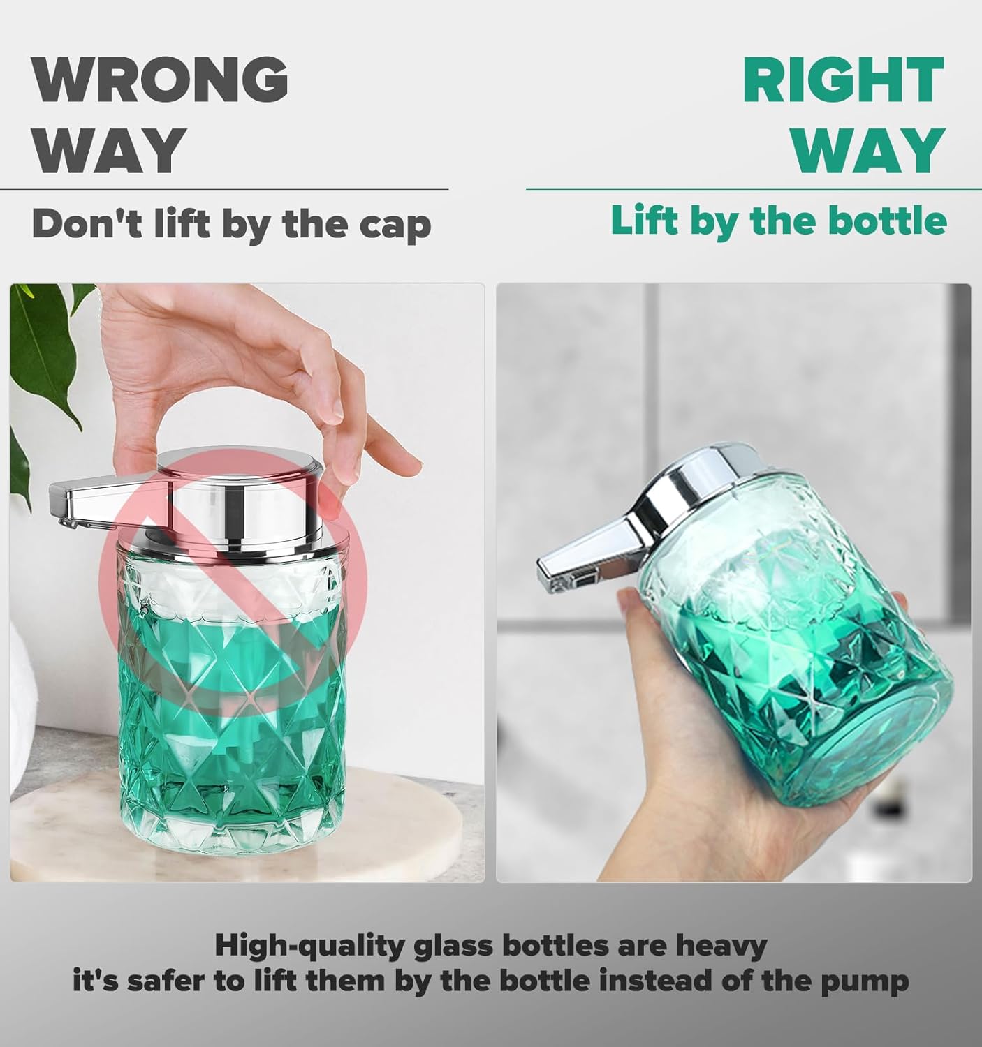Dluxe Ave. 8 OZ Glass Auto Soap Dispenser for Bathroom