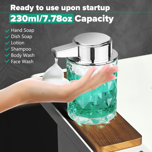 Dluxe Ave. 8 OZ Glass Auto Soap Dispenser for Bathroom