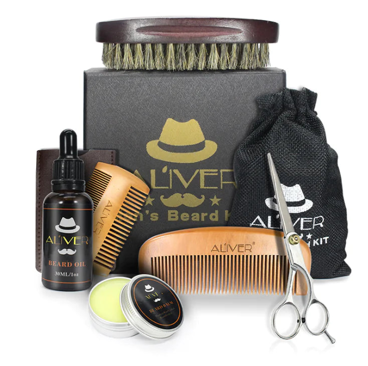 Dluxe Ave. Beard Comb, Beard Balm, Grooming Tools Set