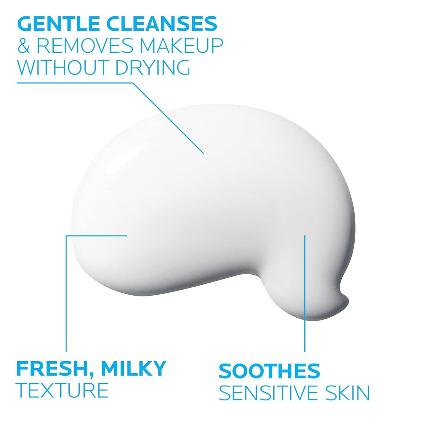 Dluxe Ave. La Roche-Posay Toleriane Dermo Face Cleanser for Face & Eyes Gentle Face Wash and Makeup Remover Milky Texture Fragrance Free Preservative Free