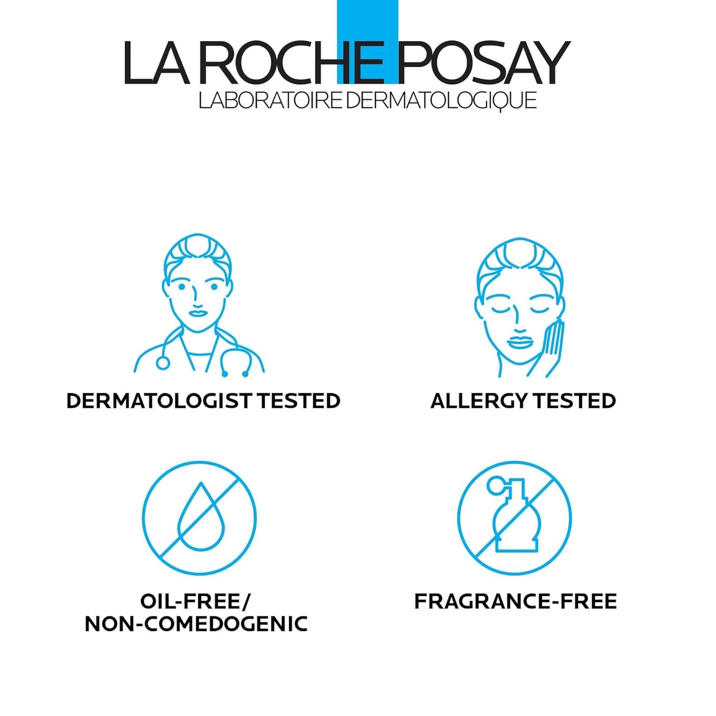 Dluxe Ave. La Roche-Posay Toleriane Dermo Face Cleanser for Face & Eyes Gentle Face Wash and Makeup Remover Milky Texture Fragrance Free Preservative Free
