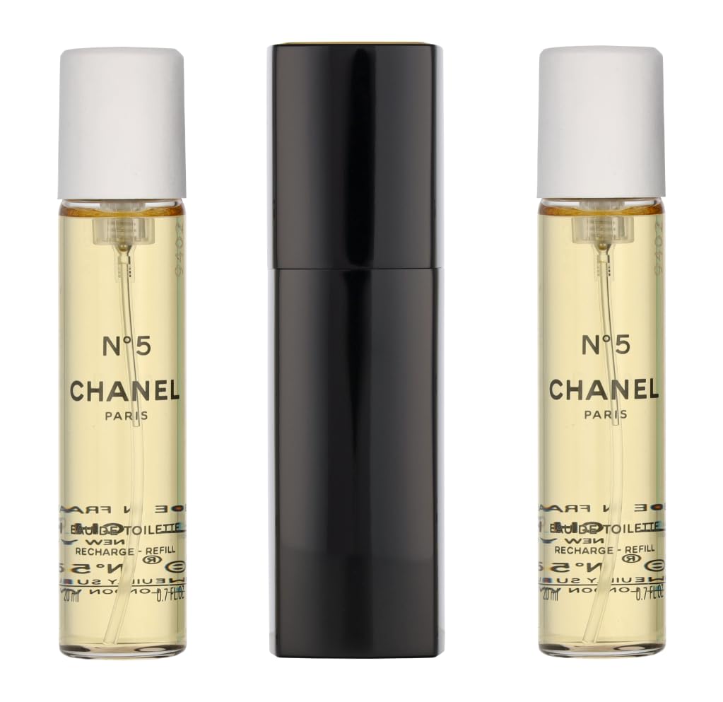 Dluxe Ave. No. 5 by Chanel for Women Set (Eau De Toilette Spray 0.7 Ounce Two Eau De Toilette Refills 0.7 Ounce Each)