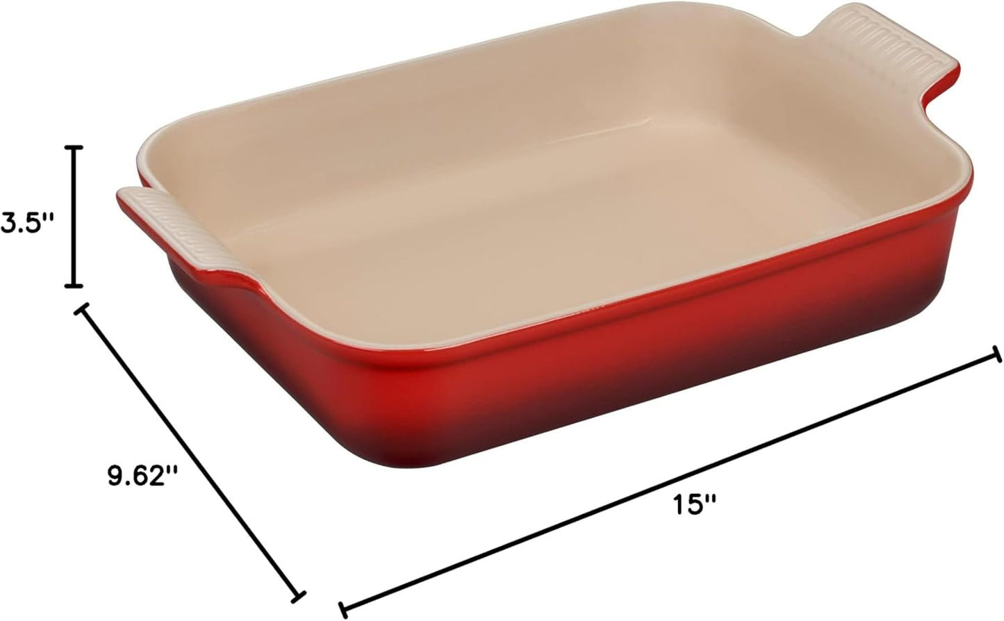 Dluxe Ave. (Limited Edition)  Stoneware Heritage Rectangular Dish 4 qt. (12" x 9") Cerise