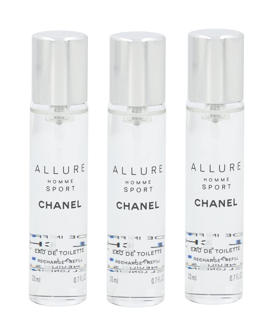 Dluxe Ave. Chanel Allure Homme Sport Eau De Toilette Travel Spray Refills (3 Refills) 3x20ml