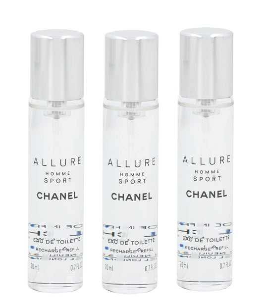 Dluxe Ave. Chanel Allure Homme Sport Eau De Toilette Travel Spray Refills (3 Refills) 3x20ml