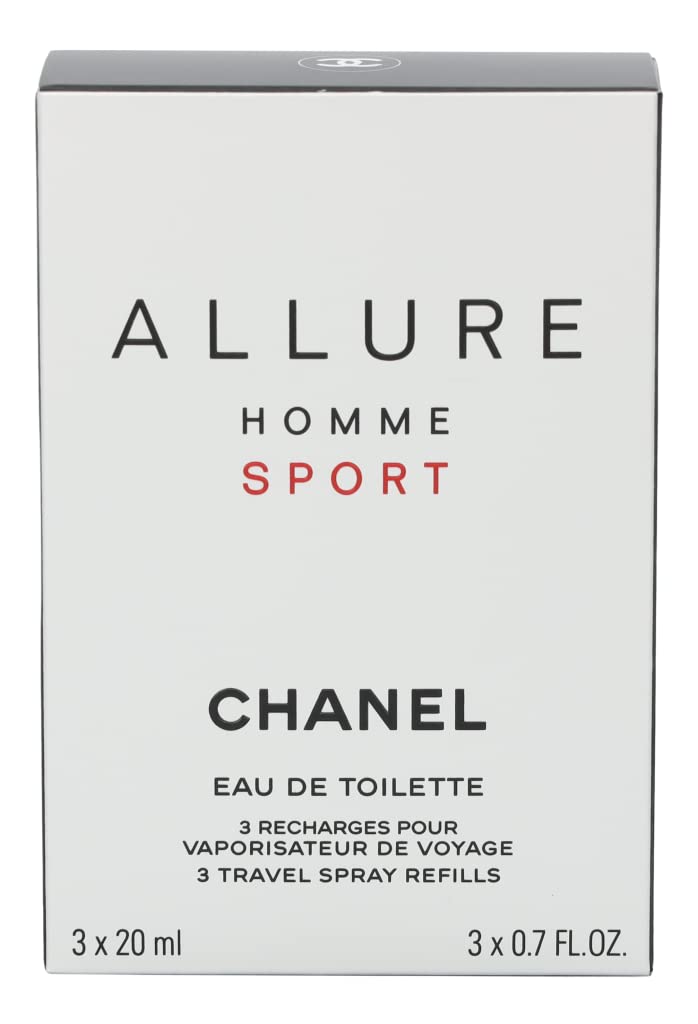 Dluxe Ave. Chanel Allure Homme Sport Eau De Toilette Travel Spray Refills (3 Refills) 3x20ml