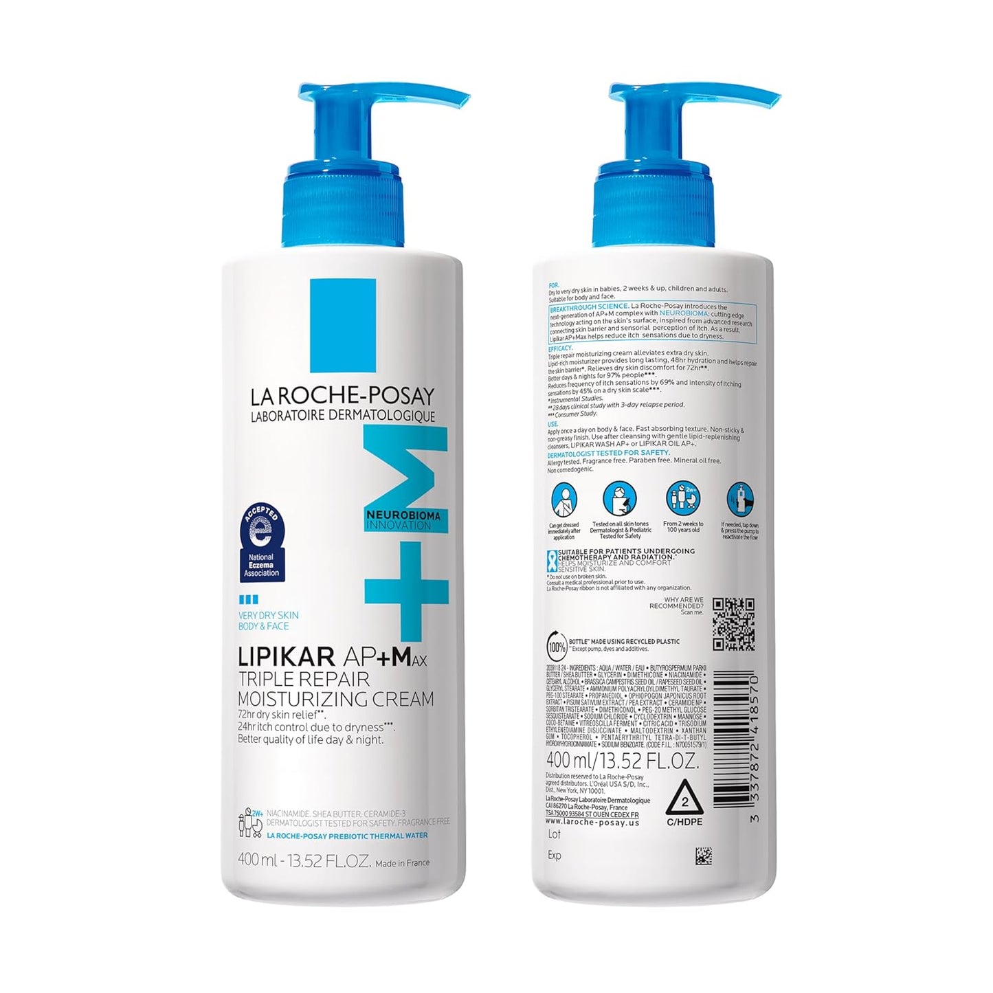Dluxe Ave. La Roche-Posay Lipikar AP+ Triple Repair Moisturizing Cream Face & Body Lotion For Dry Skin Shea Butter & Niacinamide Moisturizer Gentle Face & Body Cream For Dry Rough & Sensitive Skin