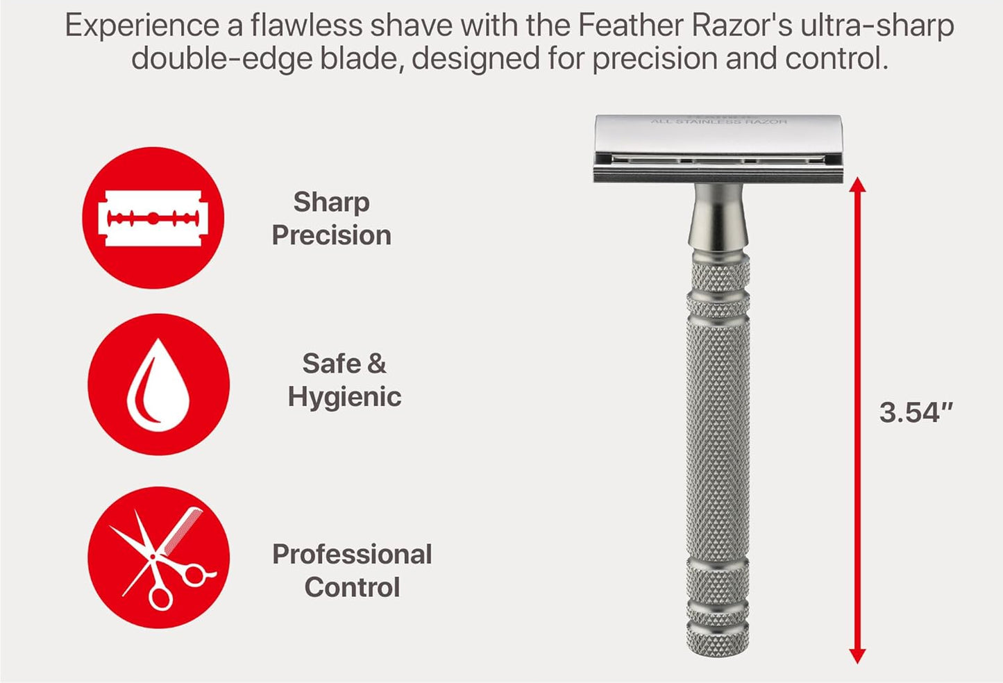 Dluxe Ave. Feather Stainless Steel Double Edge Razor