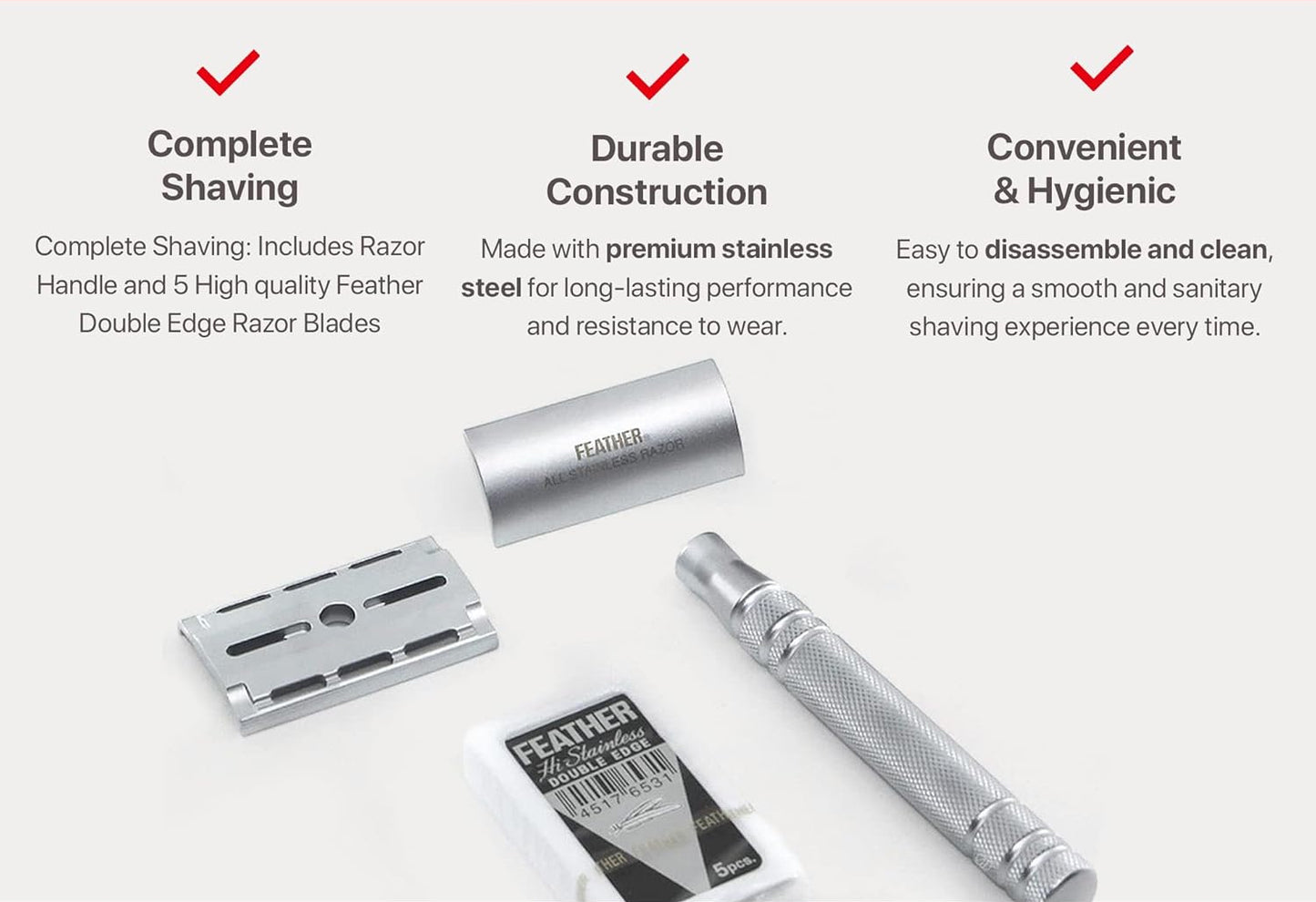 Dluxe Ave. Feather Stainless Steel Double Edge Razor