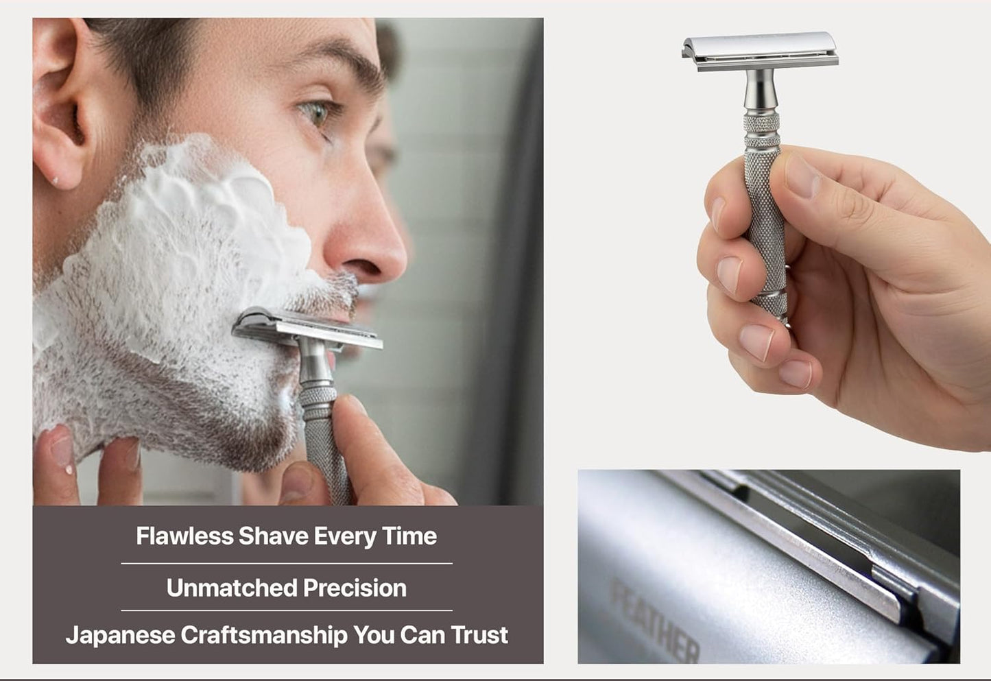 Dluxe Ave. Feather Stainless Steel Double Edge Razor