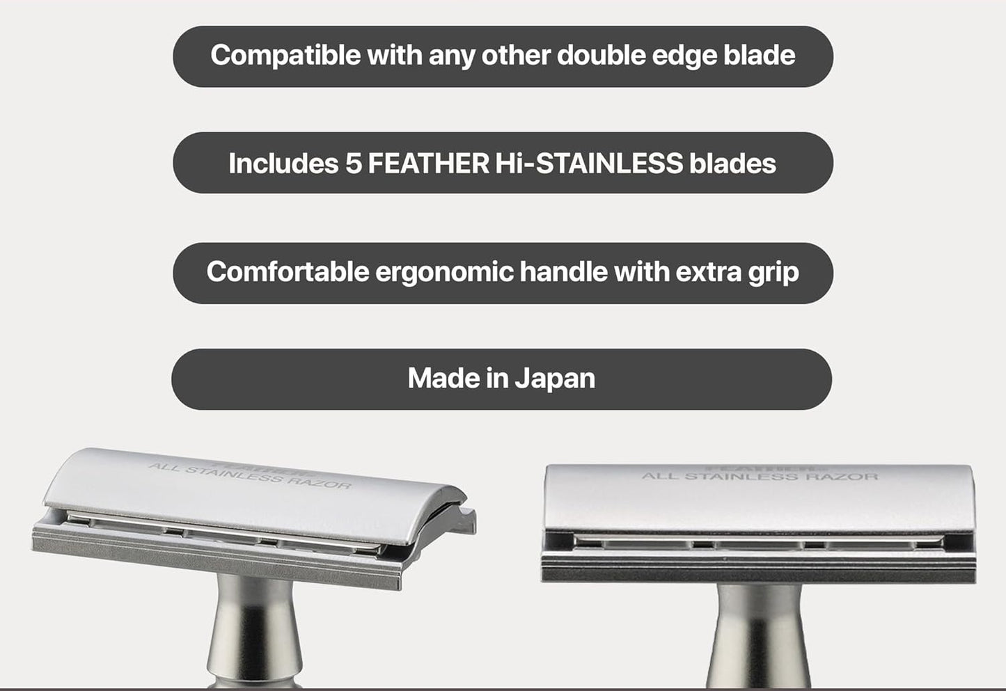 Dluxe Ave. Feather Stainless Steel Double Edge Razor