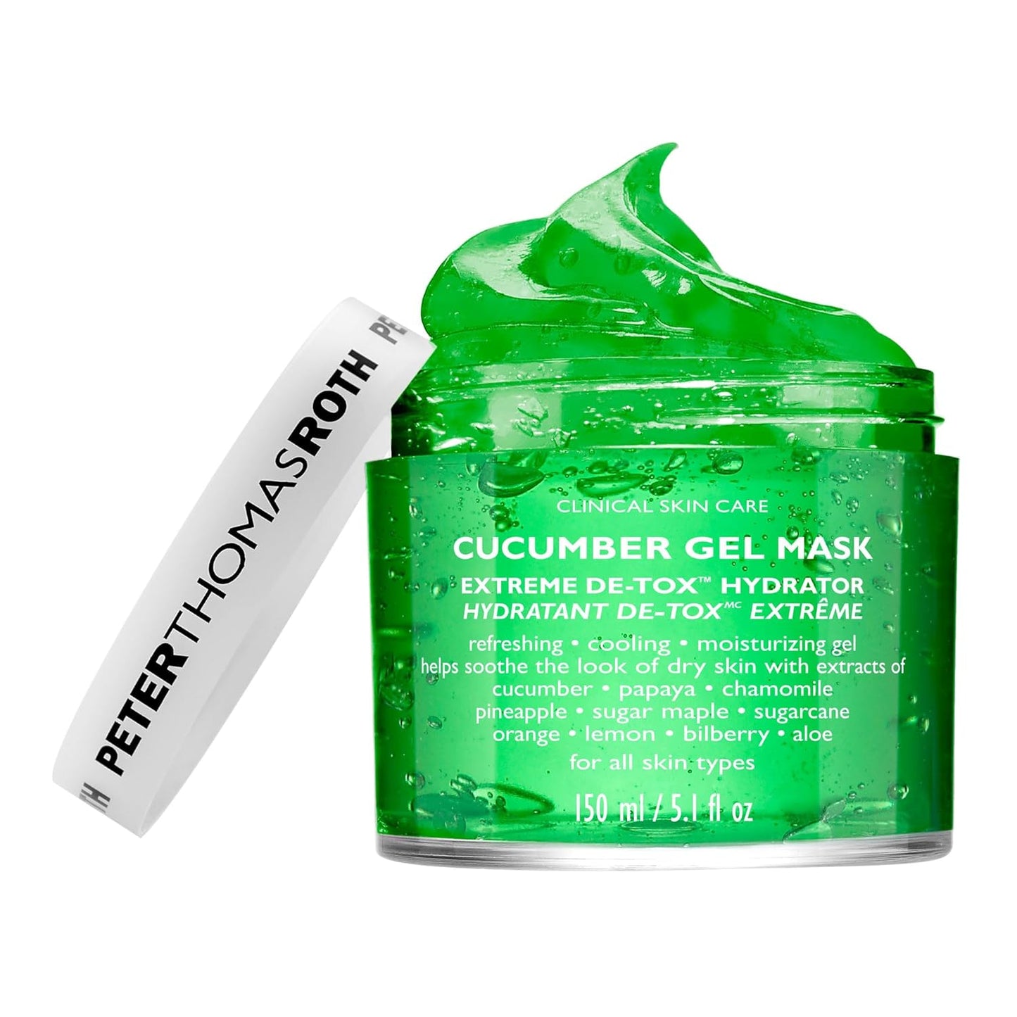 Dluxe Ave. Peter Thomas Roth | Cucumber Gel Mask | Extreme De-Tox Hydrator Cooling and Hydrating Facial Mask Helps Soothe the Look of Dry and Irritated Skin 5 fl oz (Pack of 1)
