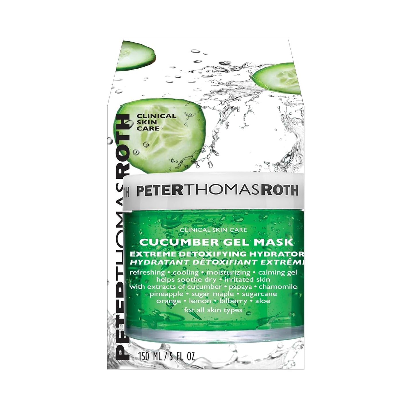 Dluxe Ave. Peter Thomas Roth | Cucumber Gel Mask | Extreme De-Tox Hydrator Cooling and Hydrating Facial Mask Helps Soothe the Look of Dry and Irritated Skin 5 fl oz (Pack of 1)