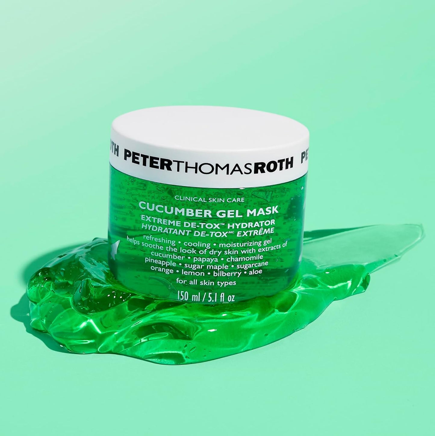 Dluxe Ave. Peter Thomas Roth | Cucumber Gel Mask | Extreme De-Tox Hydrator Cooling and Hydrating Facial Mask Helps Soothe the Look of Dry and Irritated Skin 5 fl oz (Pack of 1)