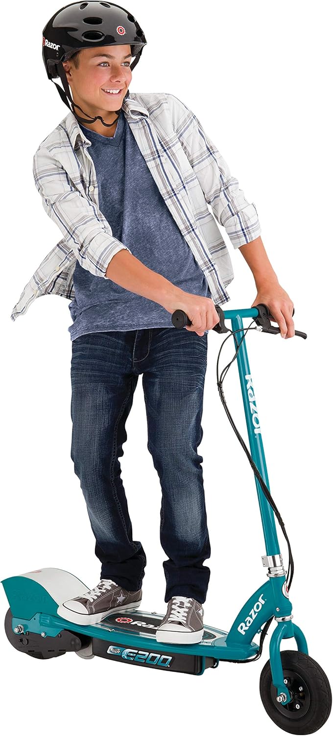 Dluxe Ave Razor E200 Electric Scooter for Kids Ages 13+ - 8" Pneumatic Tires 200-Watt Motor Up to 12 mph and 40 min of Ride Time For Riders up to 154 lbs