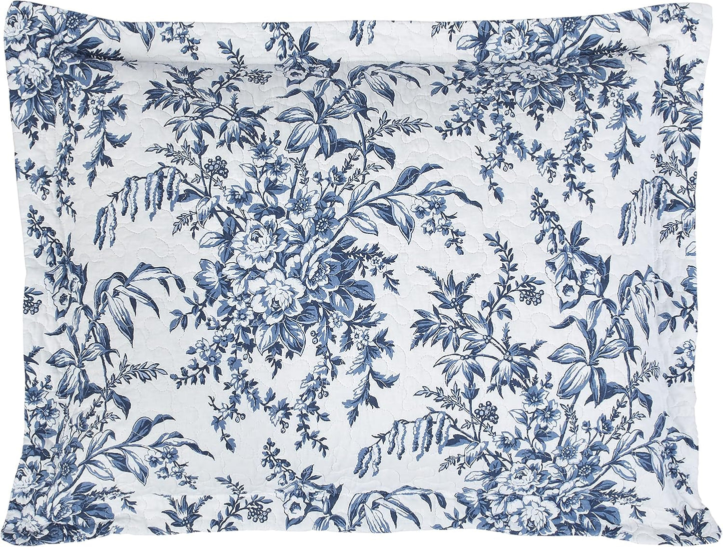 Dluxe Ave. ( TWIN ) 2 Pcs Quilt Set Reversible Cotton Bedding, for All Seasons,  Delft Blue