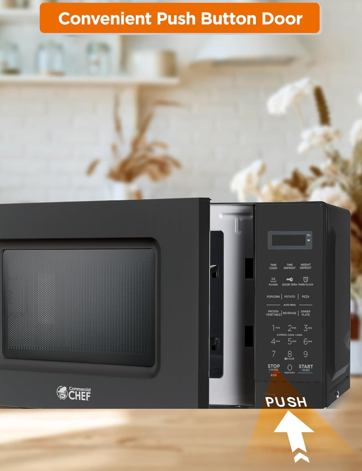 Dluxe Ave. 0.7 Cubic Foot Microwave with 10 Power Levels, Small Microwave with Pull Handle, Black