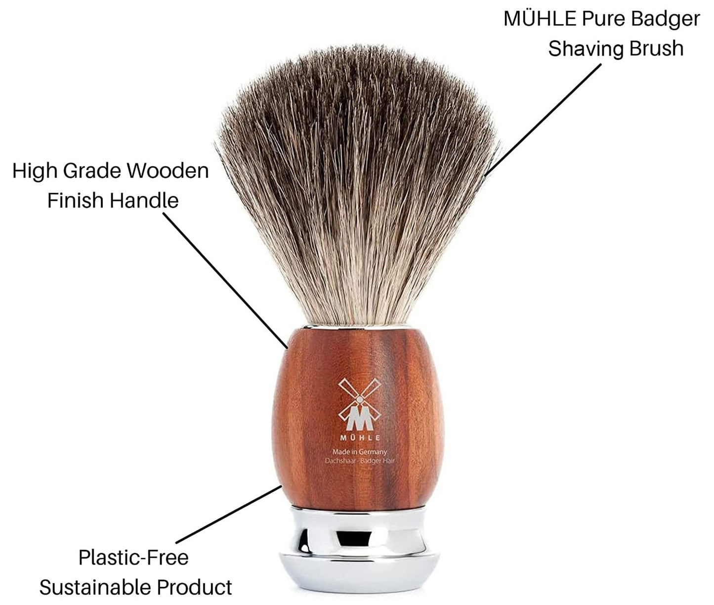 Dluxe Ave. Plum Wood Pure Badger Shaving Brush