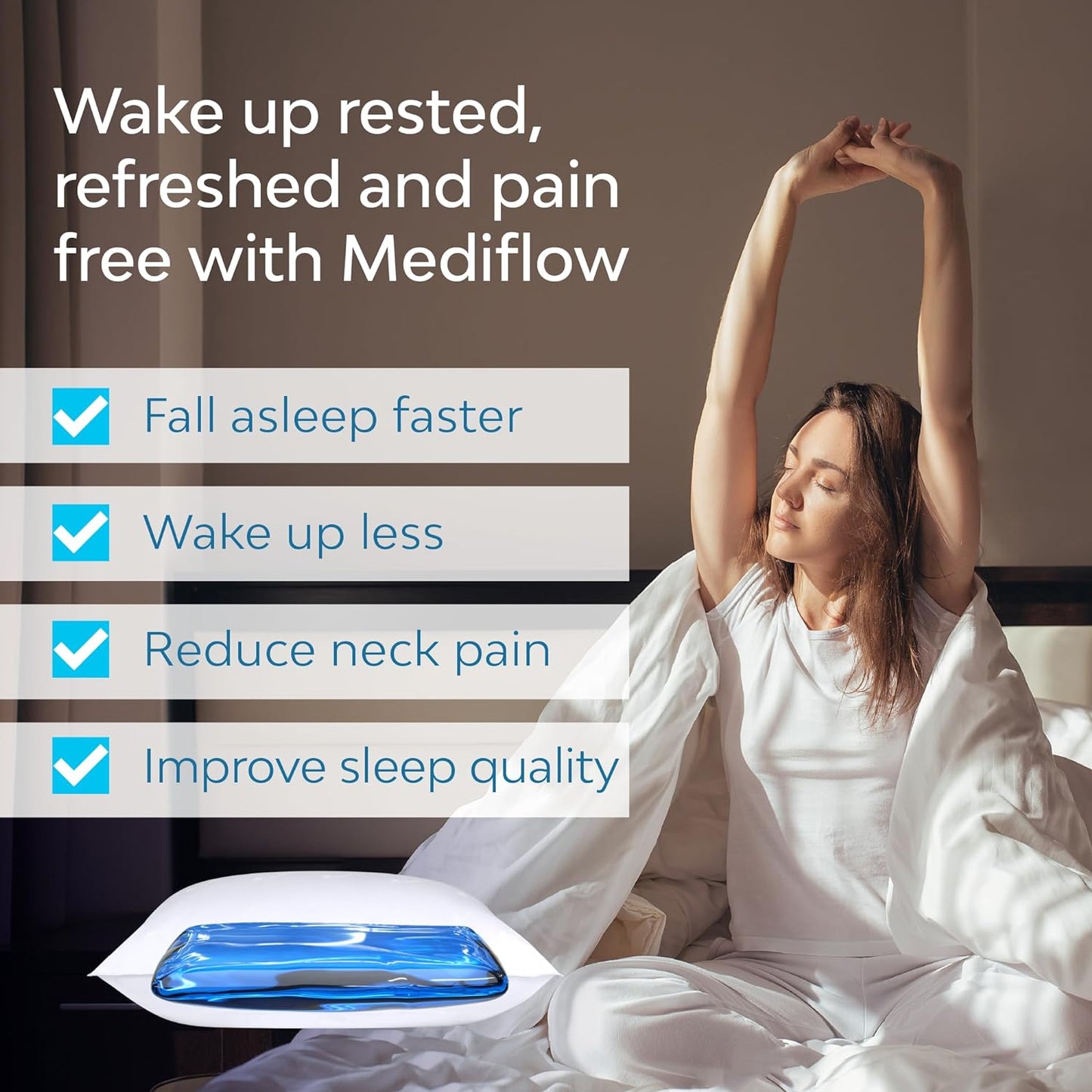 Dluxe Ave. ( STANDARD ) Mediflow Fiber Water Pillow, Set of 2