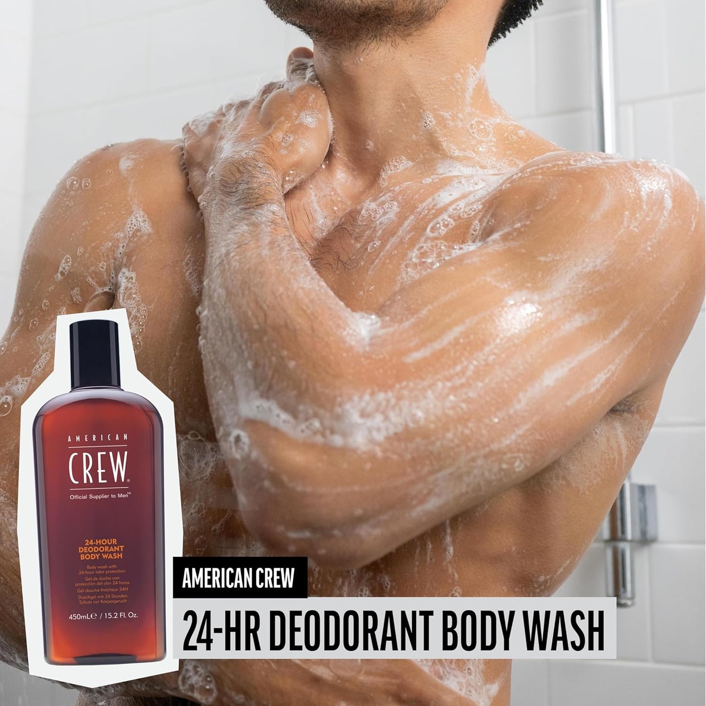 Dluxe Ave. American Crew Mens Body Wash Body Wash with 24 Hour Odor Protection 15.2 Fl Oz