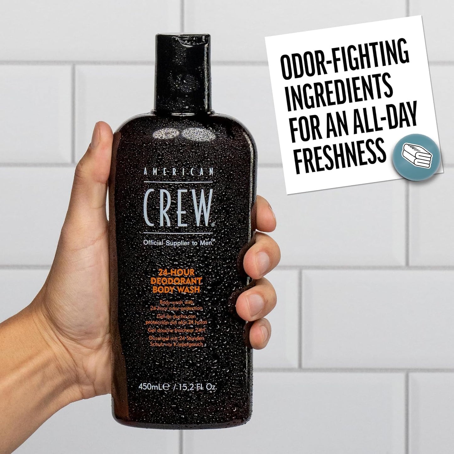 Dluxe Ave. American Crew Mens Body Wash Body Wash with 24 Hour Odor Protection 15.2 Fl Oz