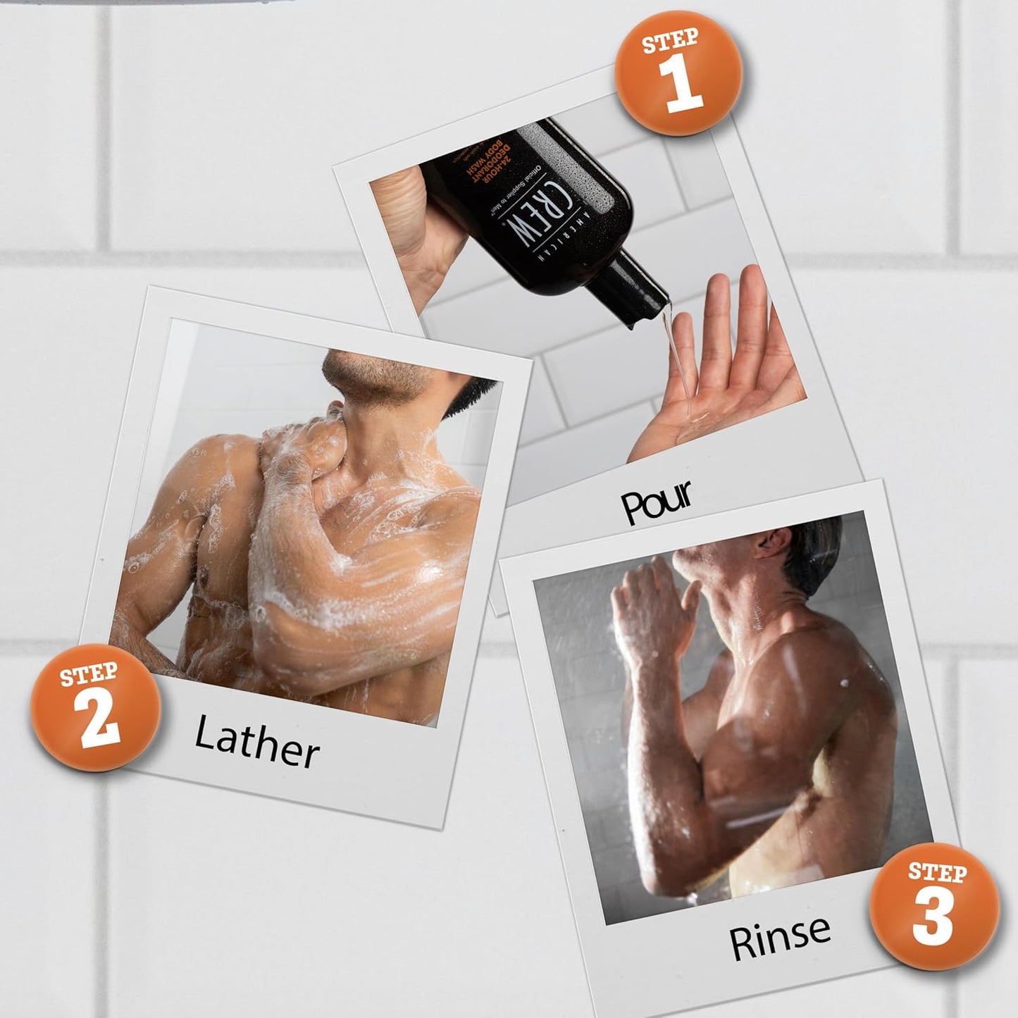 Dluxe Ave. American Crew Mens Body Wash Body Wash with 24 Hour Odor Protection 15.2 Fl Oz