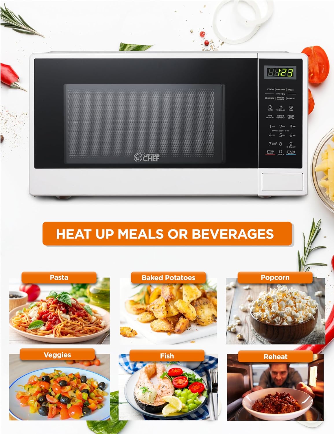 Dluxe Ave. Countertop Microwave 1.1 Cubic feet White