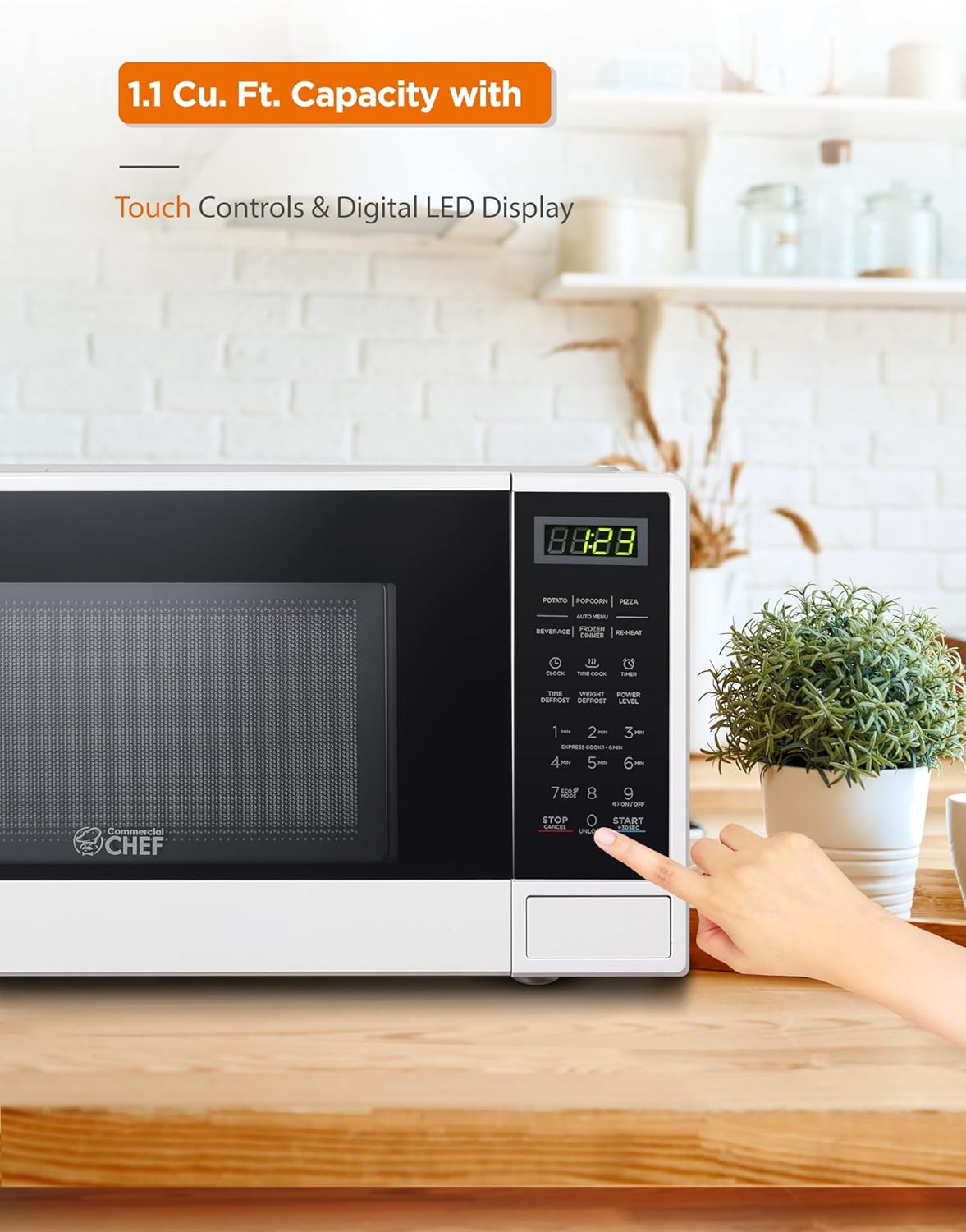 Dluxe Ave. Countertop Microwave 1.1 Cubic feet White
