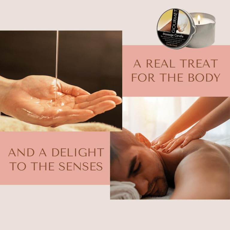 Dluxe Ave. Massage Oil Candle, Vanilla Cream Scent, Vegan Moisturizing, Luxurious Body Oil Experience 6.76oz