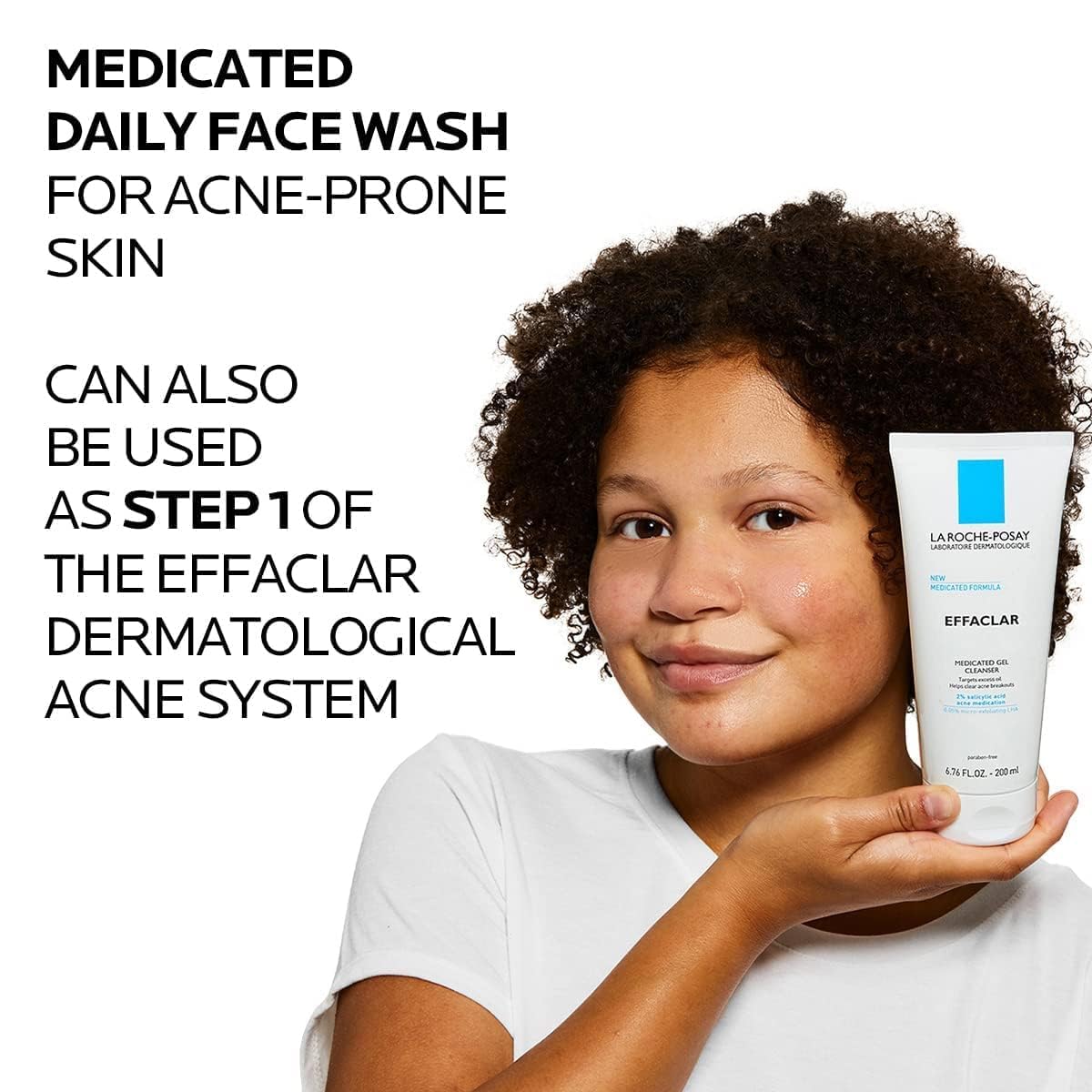 Dluxe Ave.La Roche-Posay Effaclar Medicated Gel Cleanser 2% Salicylic Acid Cleanser + LHA + Glycerin Foaming Acne Face Wash Helps Clear & Prevent Acne Breakouts Oil Free Targets Excess Oil