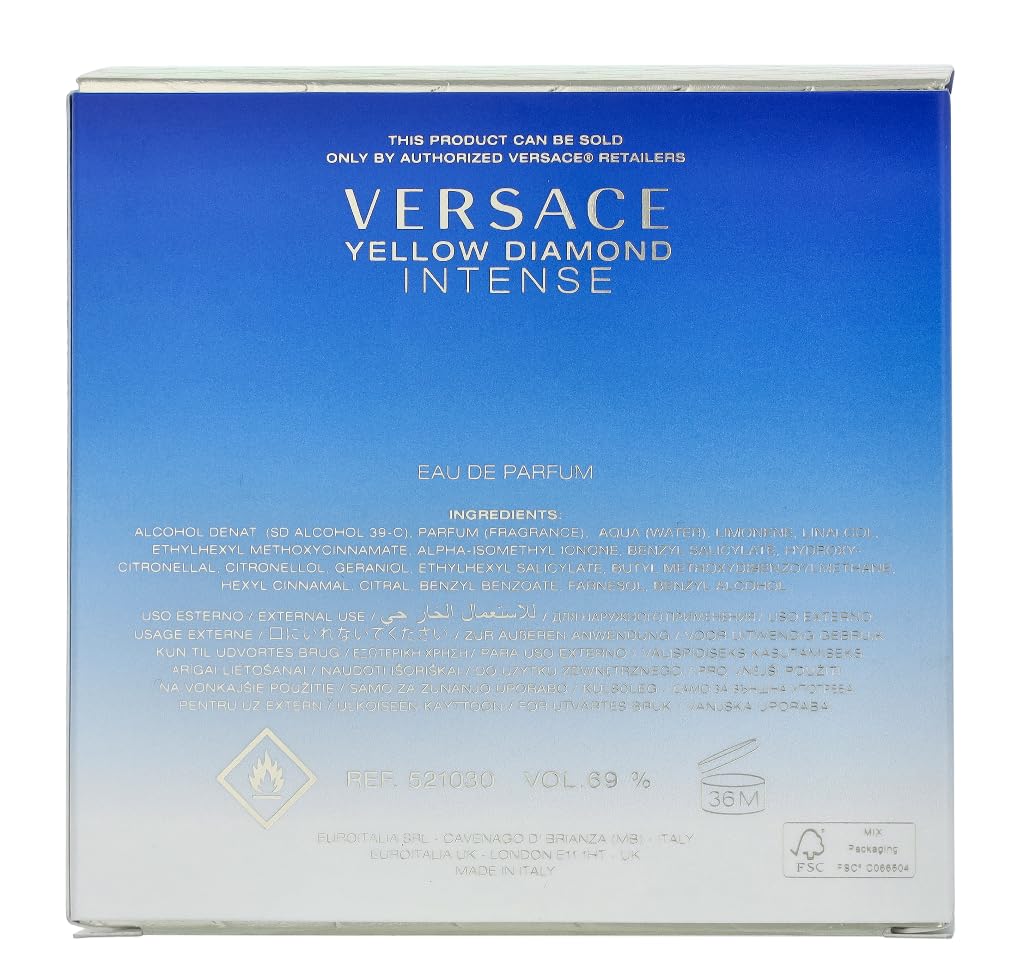 Dluxe Ave. VERSACE Yellow Diamond Intense Eau De Parfum Spray 1.7 Fluid Ounce