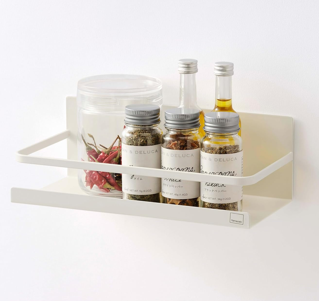Dluxe Ave. Magnetic Spice Storage Rack Organizer For Fridge - Steel White