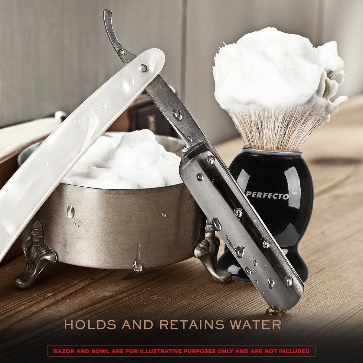 Dluxe Ave. 100% Pure Badger Shaving Brush-Black Handle