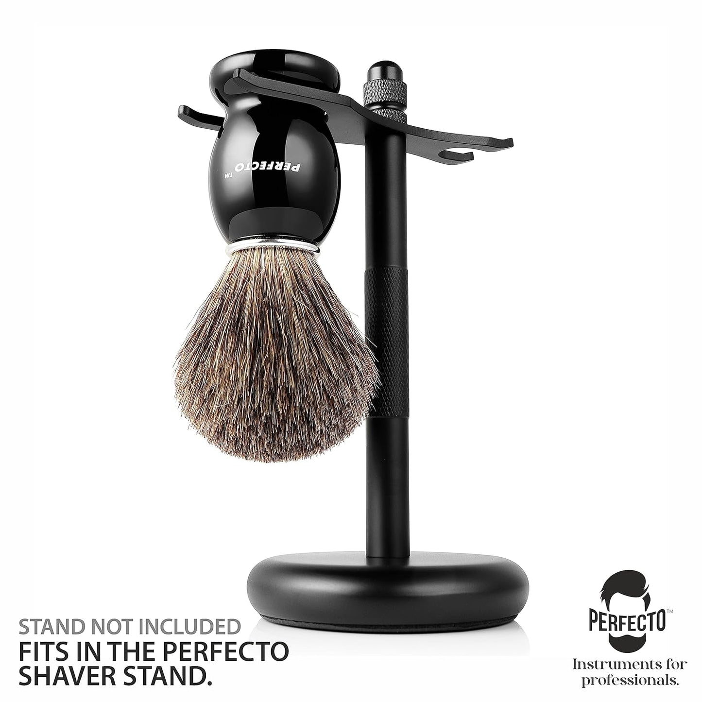 Dluxe Ave. 100% Pure Badger Shaving Brush-Black Handle