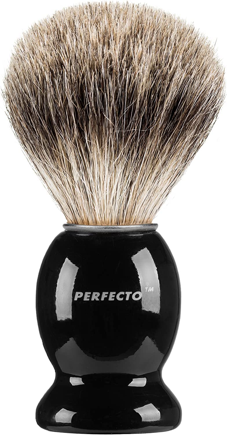 Dluxe Ave. 100% Pure Badger Shaving Brush-Black Handle