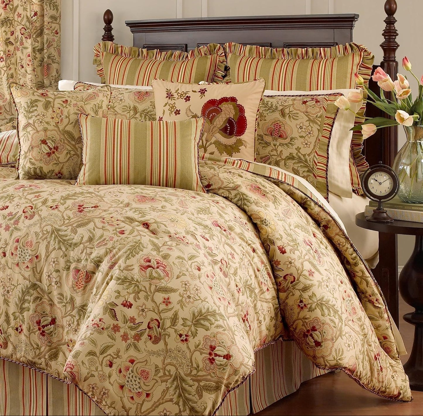 Dluxe Ave.(KING) All Season 4-Piece Reversible Comforter Set,  Antique