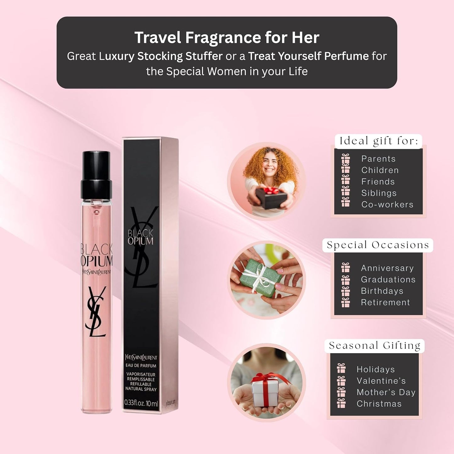 Dluxe Ave. Yves Saint Laurent Black Opium Eau De Parfum Spray for Women .33 oz.