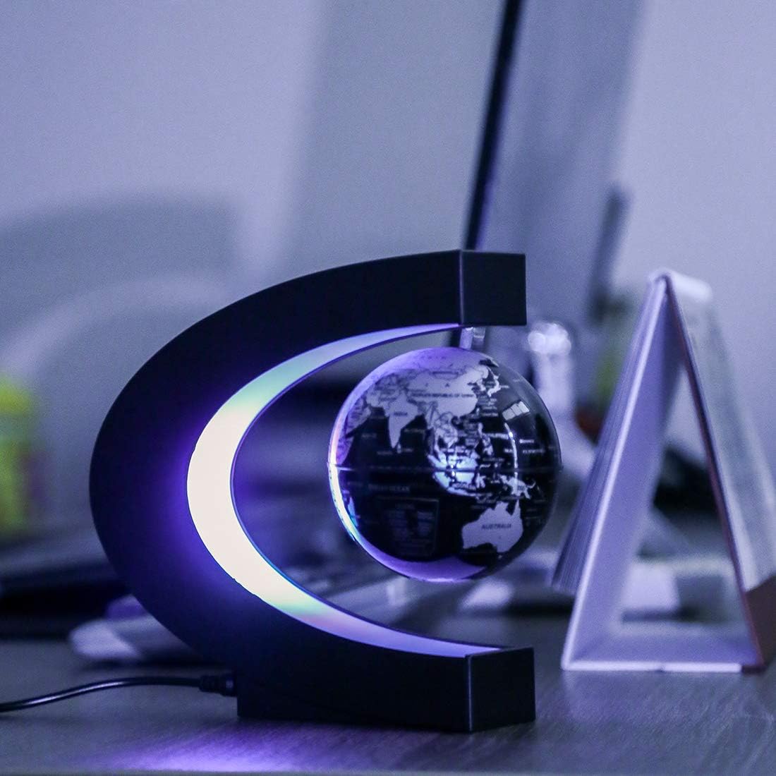 Dluxe Ave.  Magnetic Levitating Globe with LED Light,  Display Frame Stand