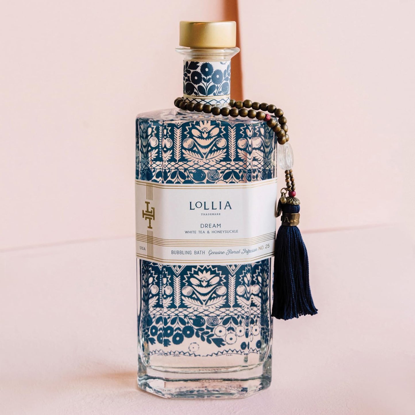 Dluxe Ave. Lollia Dream Bubble Bath 24 fl. oz. – White Tea & Honeysuckle Scent – Soothing & Moisture-Rich Bubble Bath