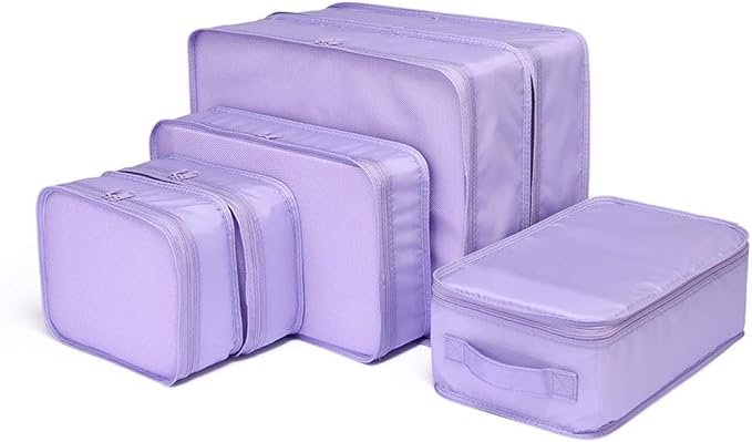Dluxe Ave. Travel Packing Organizers with Shoe Bag/ Purple