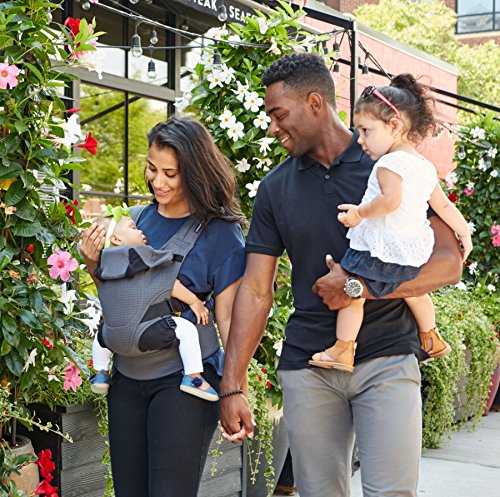 Dluxe Ave. Contours Baby Carrier Newborn to Toddler |Love 3 Position Convertible Easy-to-Use Baby Carrier with Pockets for Men and Women Newborn Front Face in and Front Face Out (8-30lbs) - Charcoal Gray