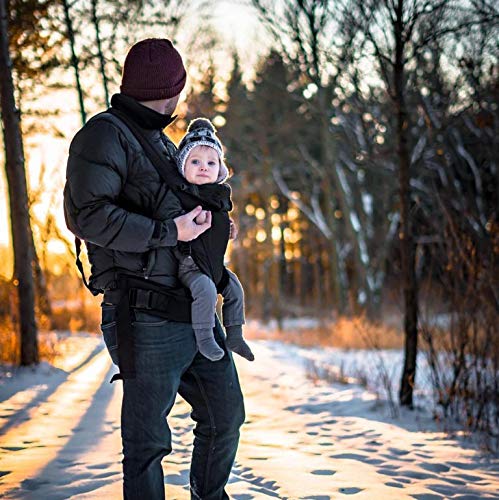 Dluxe Ave. Contours Baby Carrier Newborn to Toddler |Love 3 Position Convertible Easy-to-Use Baby Carrier with Pockets for Men and Women Newborn Front Face in and Front Face Out (8-30lbs) - Charcoal Gray