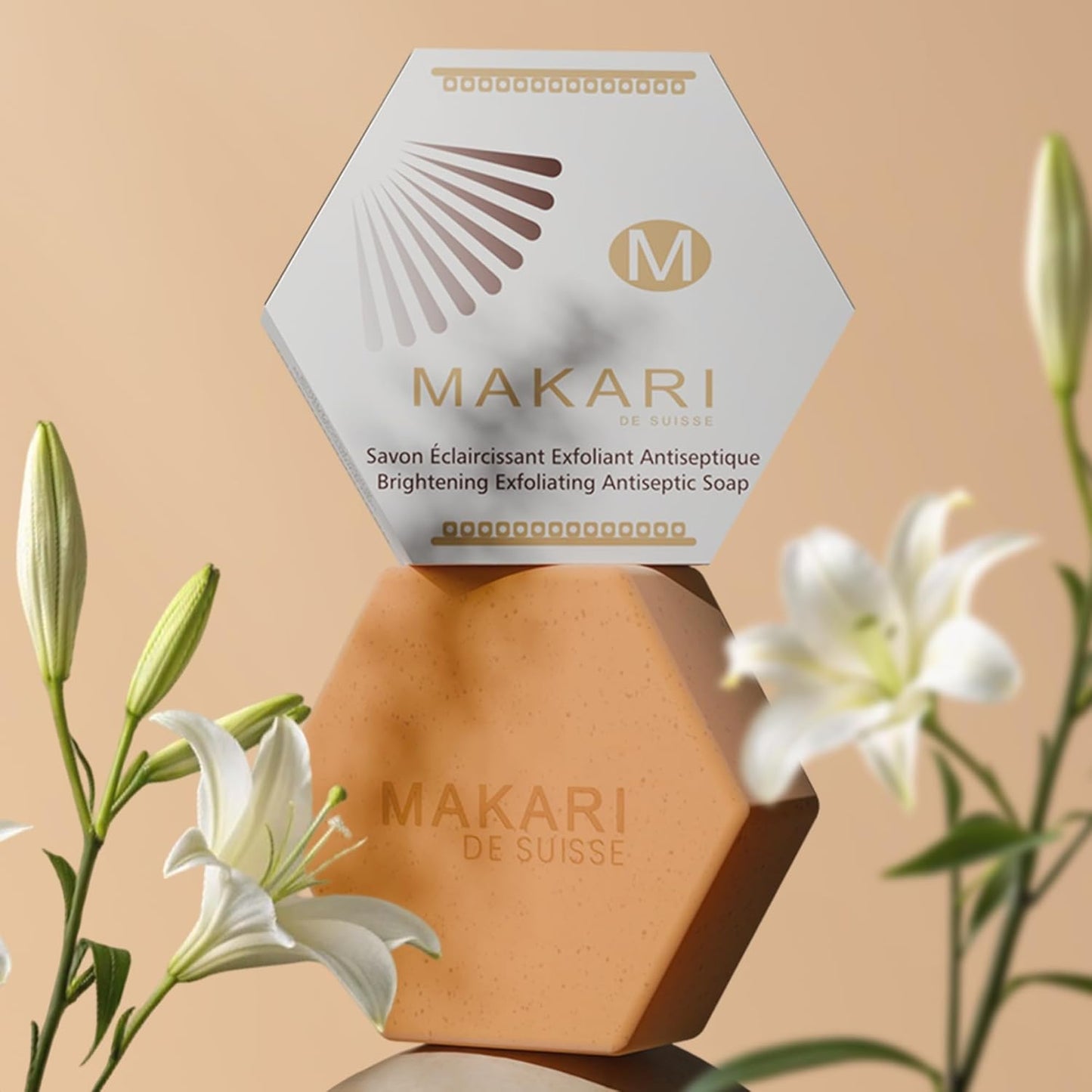 Dluxe Ave. Makari Classic Exfoliating Antiseptic Soap (7oz) | Helps Revitalize Skin | Promotes Even Skin Tone | Detoxifies and Removes Impurities | For Dry Oily Normal Maturing and Combination Skin Types