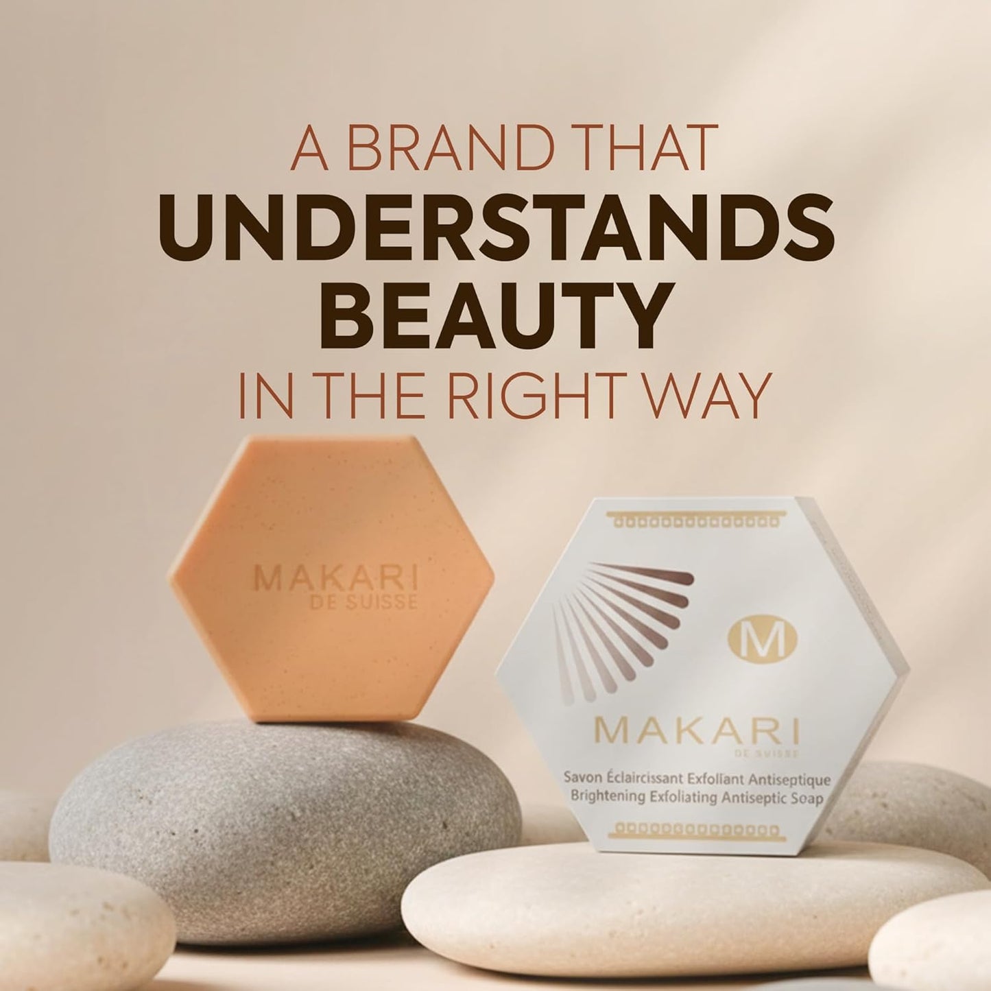 Dluxe Ave. Makari Classic Exfoliating Antiseptic Soap (7oz) | Helps Revitalize Skin | Promotes Even Skin Tone | Detoxifies and Removes Impurities | For Dry Oily Normal Maturing and Combination Skin Types
