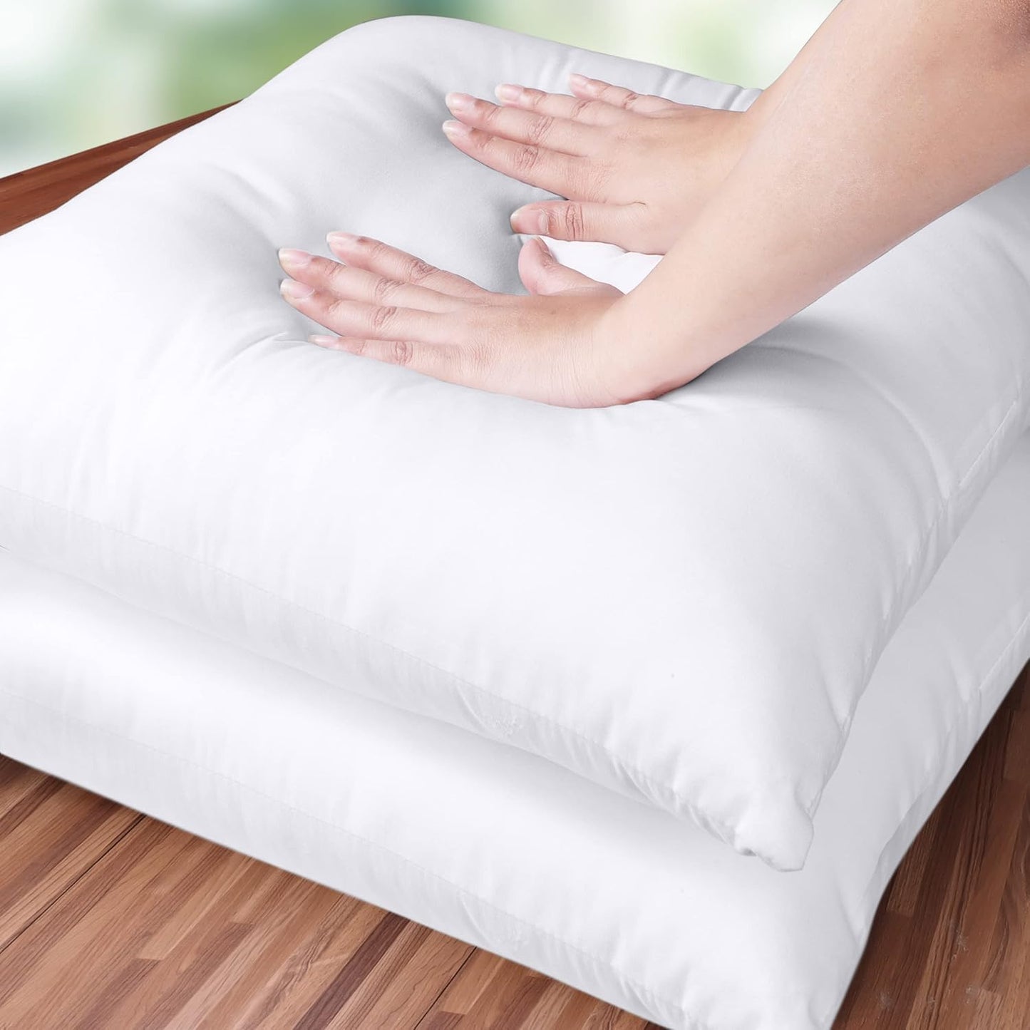 Dluxe Ave. Bedding Throw Pillows Insert/ Set of 2/ White 18 x 18 Inches