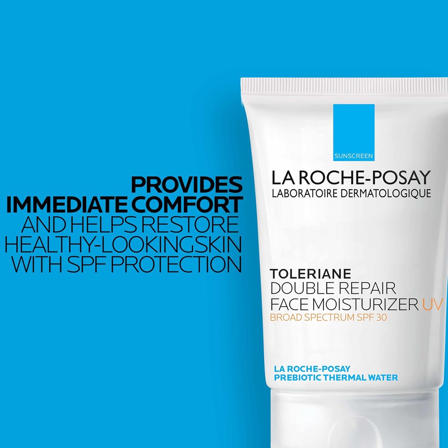 Dluxe Ave. La Roche-Posay Toleriane Double Repair UV SPF Moisturizer for Face Daily Facial Moisturizer with Sunscreen SPF 30 Niacinamide and Glycerin Oil Free Moisturizing Sun Protection
