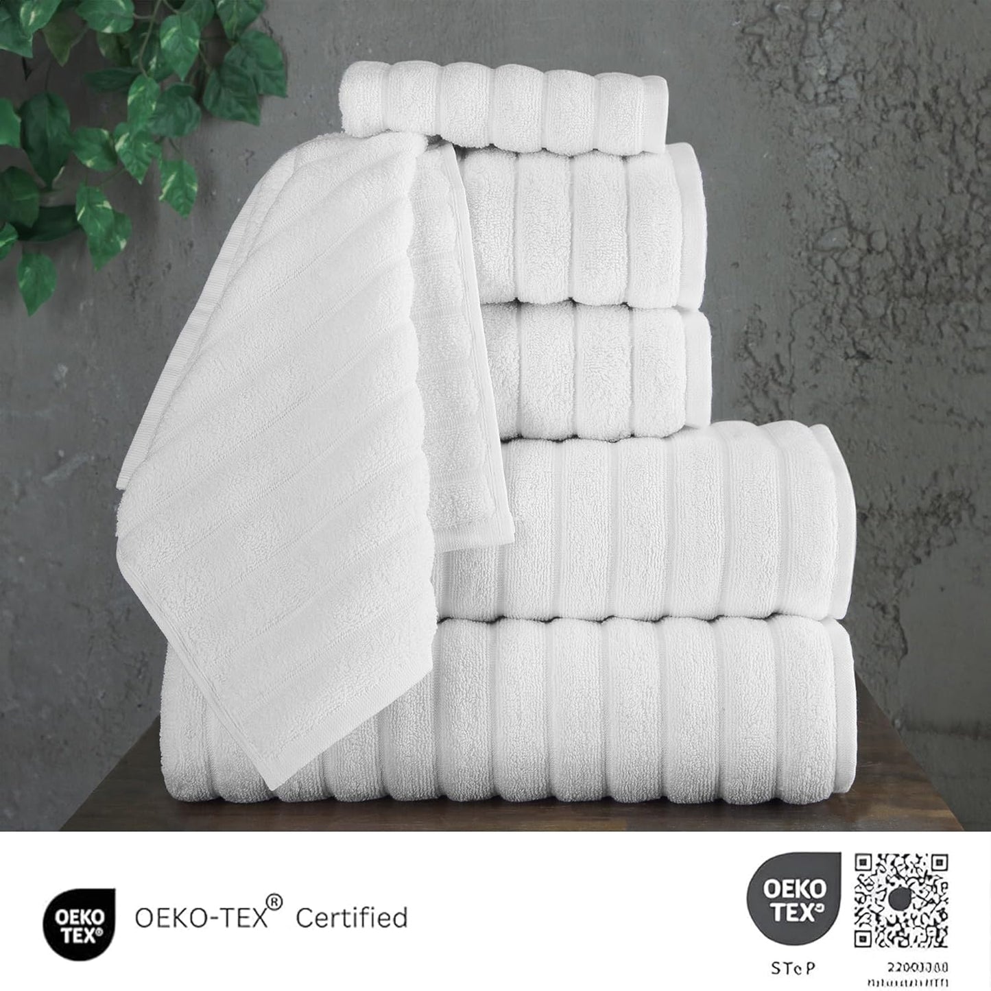 Dluxe Ave. Classic Turkish Towels CTT Luxury 6 Piece Towel Set 100% Turkish Cotton