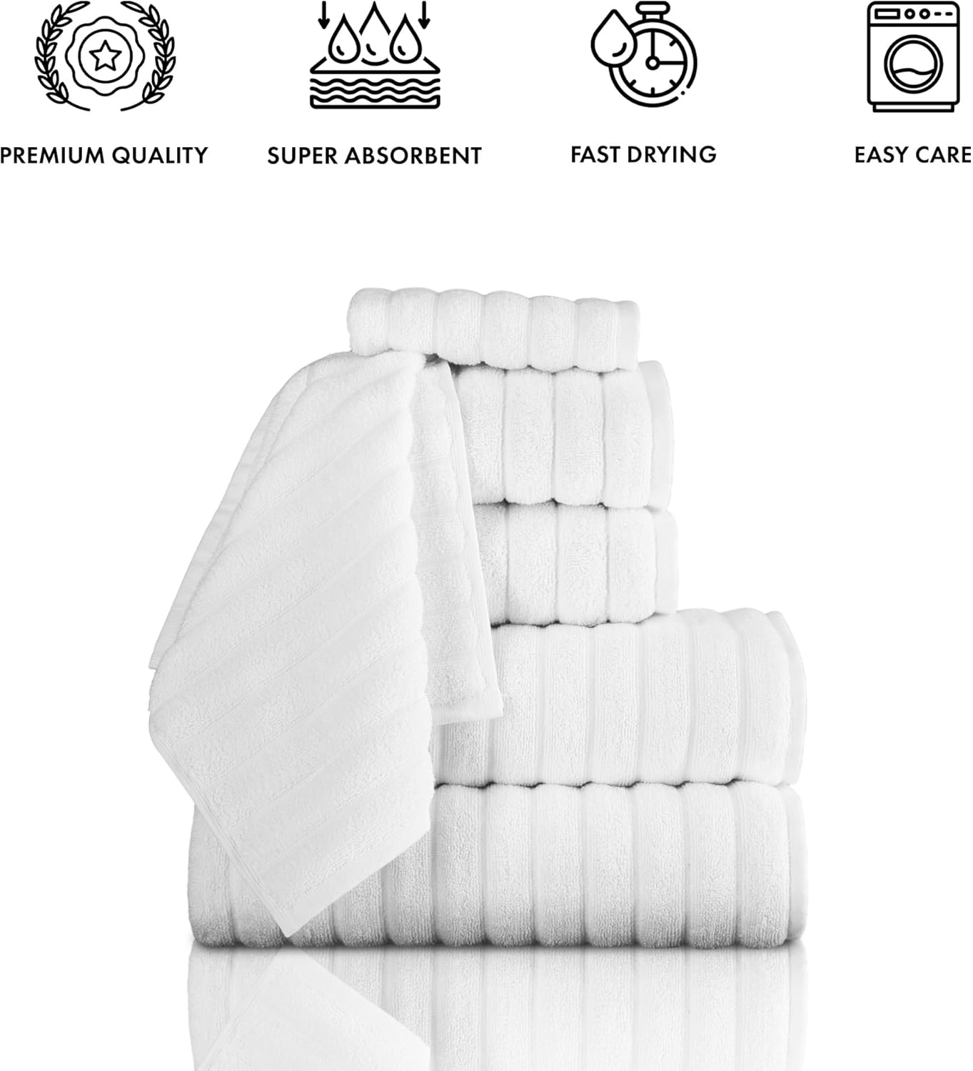 Dluxe Ave. Classic Turkish Towels CTT Luxury 6 Piece Towel Set 100% Turkish Cotton