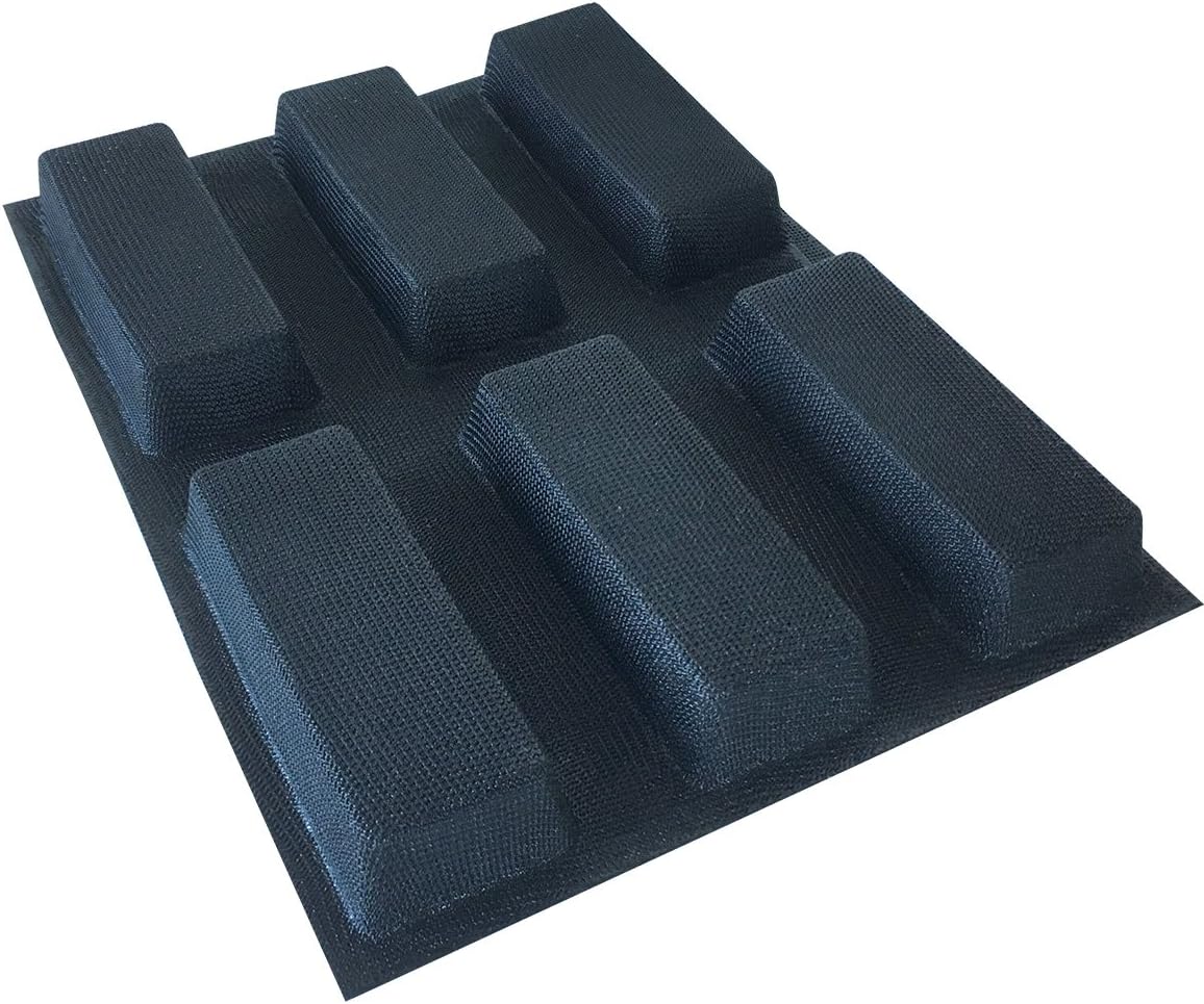 Dluxe Ave. Silicone Bread/ Non Stick Bakery Trays/ 6 Caves Rectangle Moulds
