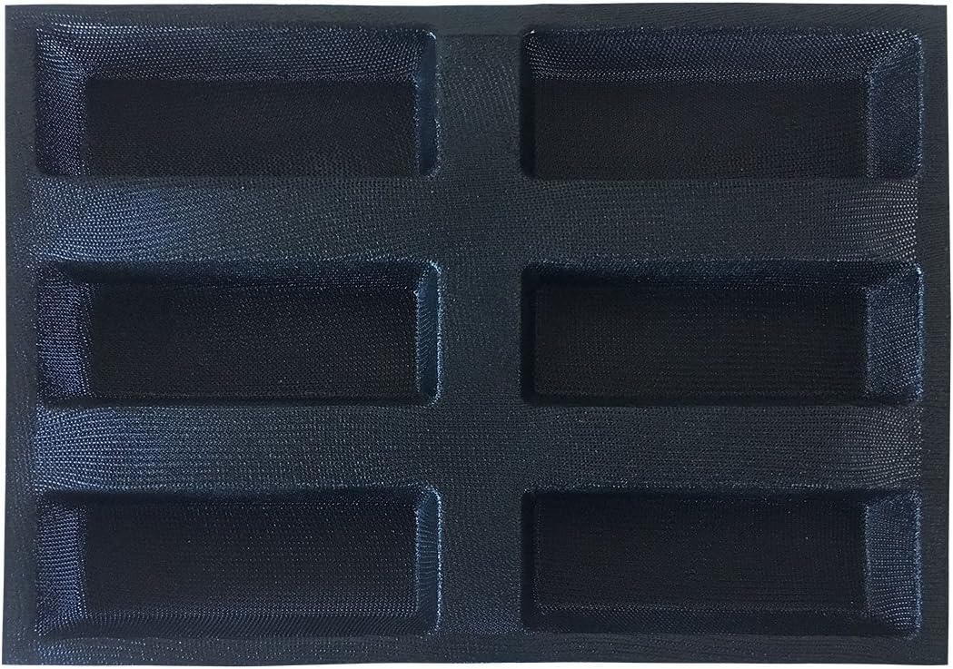 Dluxe Ave. Silicone Bread/ Non Stick Bakery Trays/ 6 Caves Rectangle Moulds